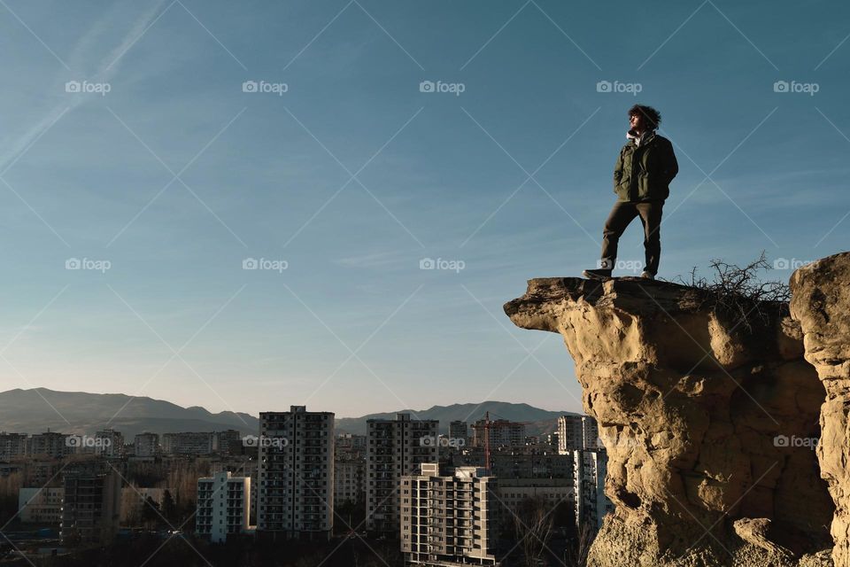 Man on a cliff 