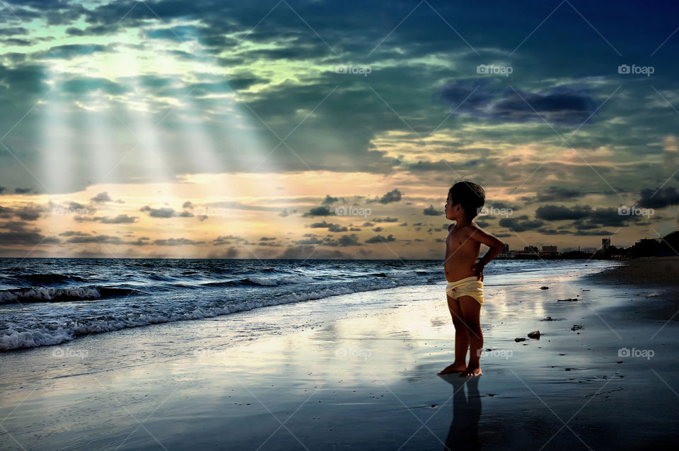 a boy at kemala beach