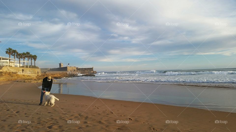 Playing with the dog