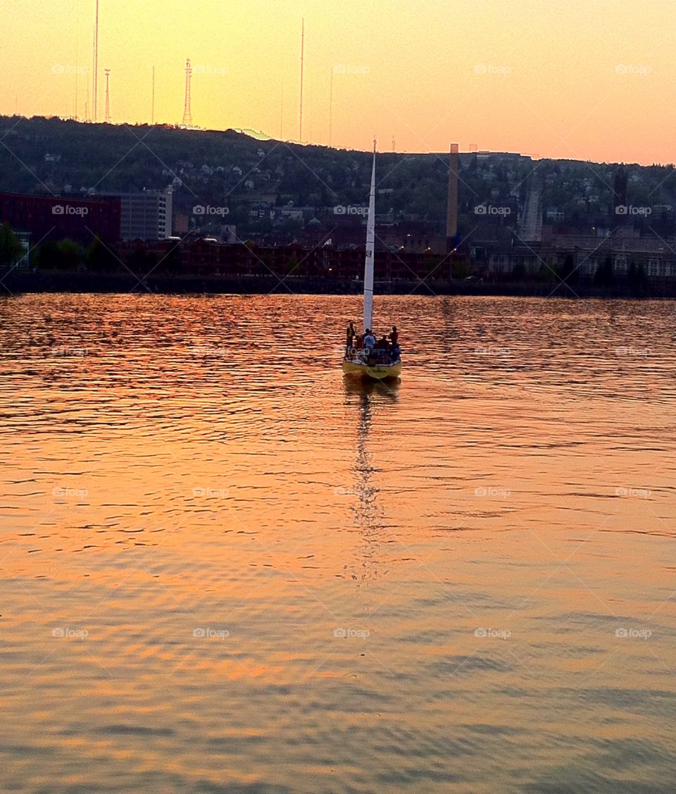 Sailing sunset. Sailing