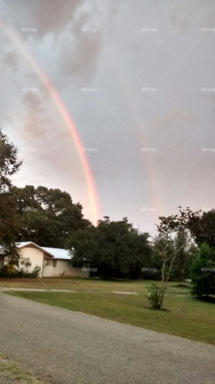 Beautiful double rainbow over Alabama