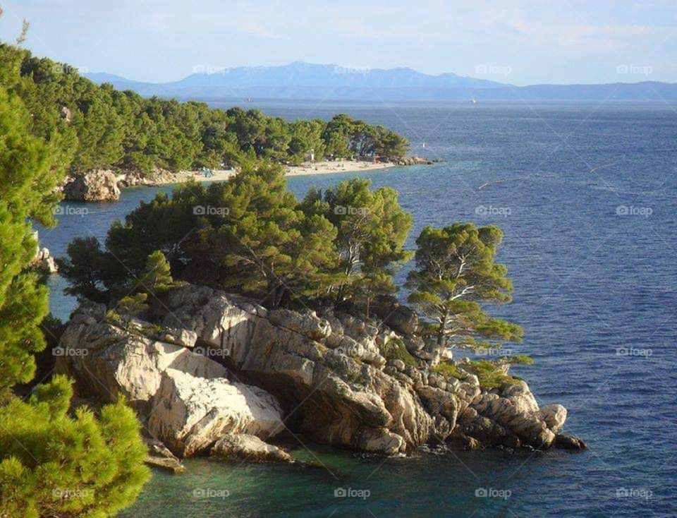 Brela sunset beach from to Croatia