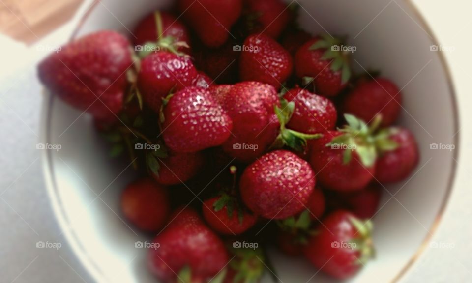 strawberry in plate