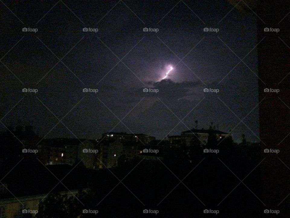 Lightning in Turin, Italy