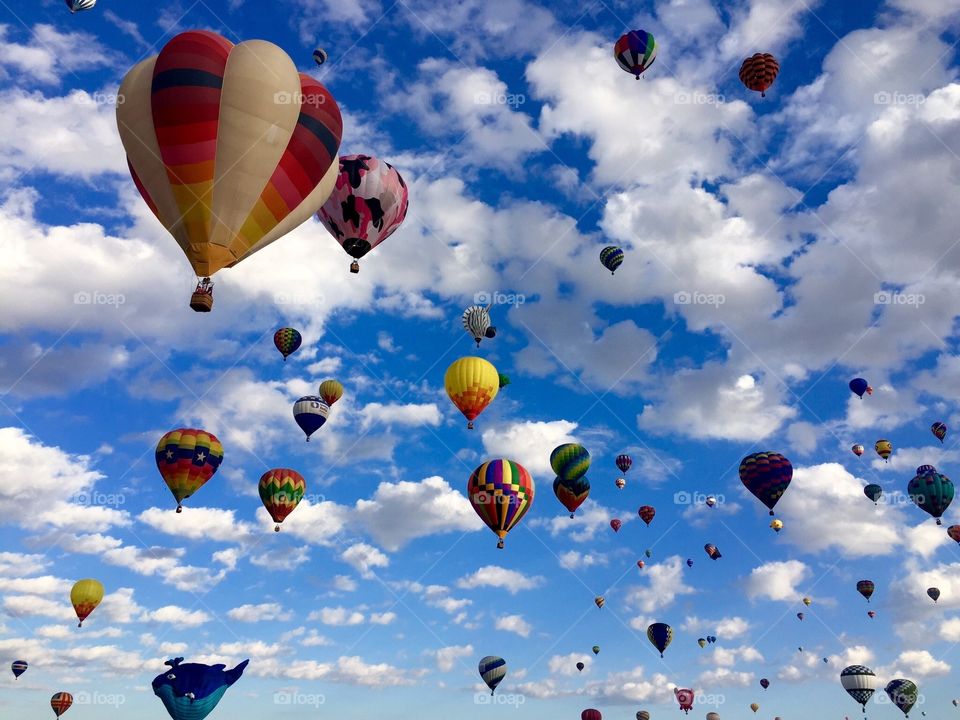 Balloon Fiesta 2015 ABQ. Up in the air, shot of some great colorful balloons!
