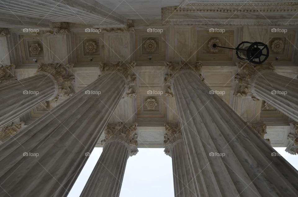 US Supreme Court. Porch of US Supreme Court Building, Washington DC.