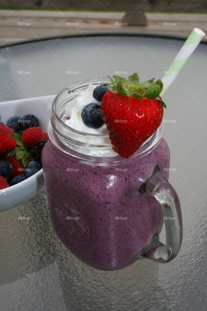 Refreshing Summer Days. Fresh fruit and Berry Smoothie 