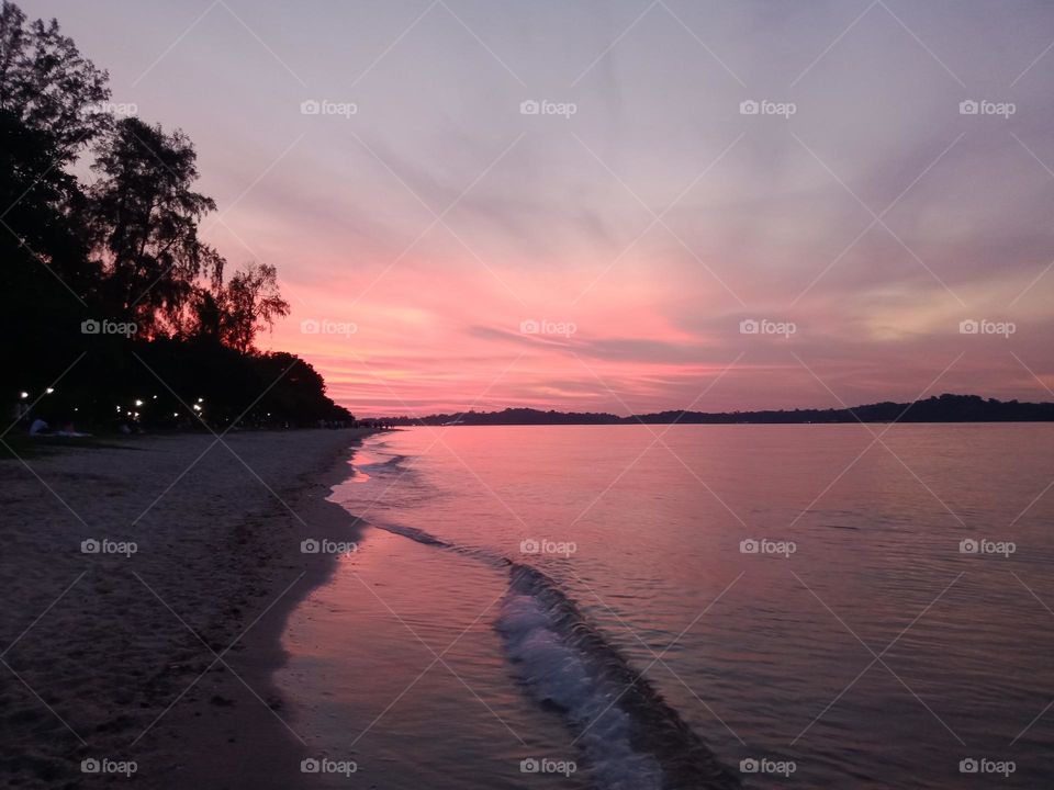 Changi village beach sunset vibes