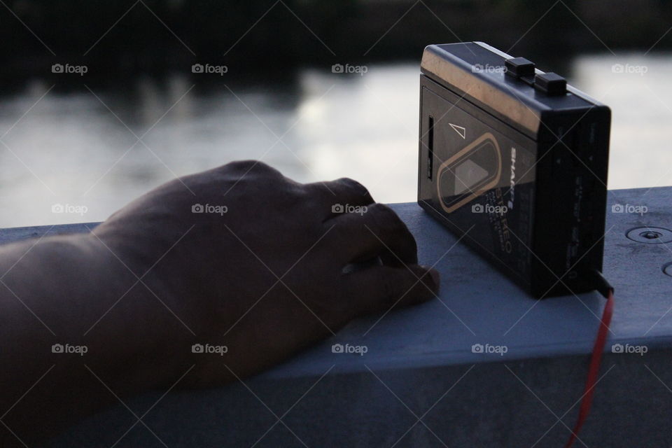 old school cassette player