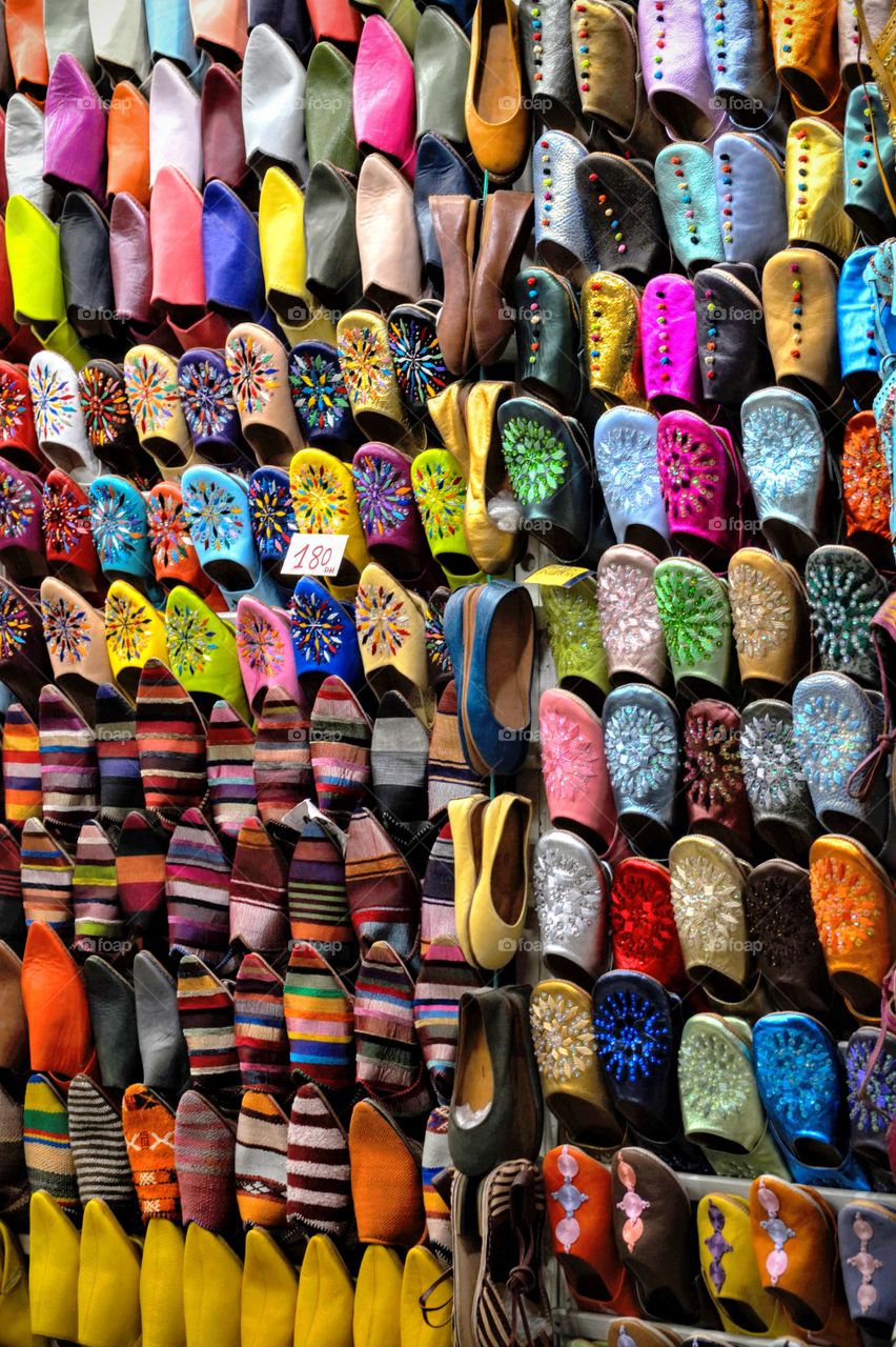 Coloured shoes Morocco 