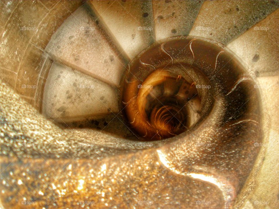 Looking down thru the tower