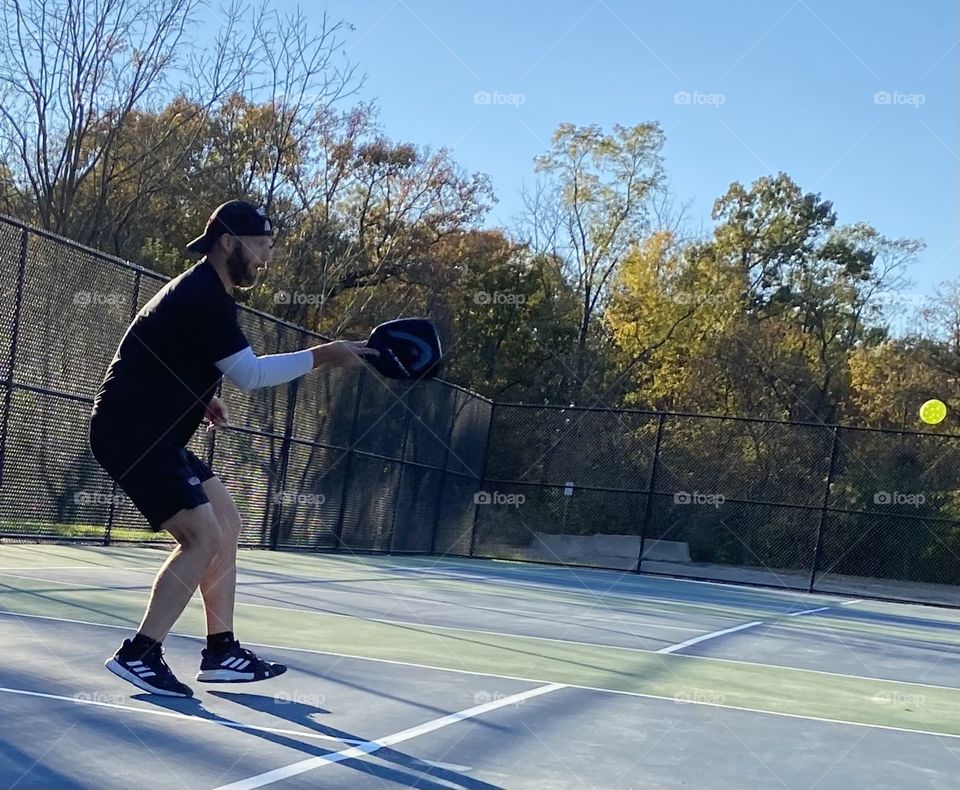 Playing pickleball