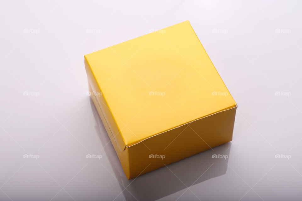 Yellow black box for packaging mockups