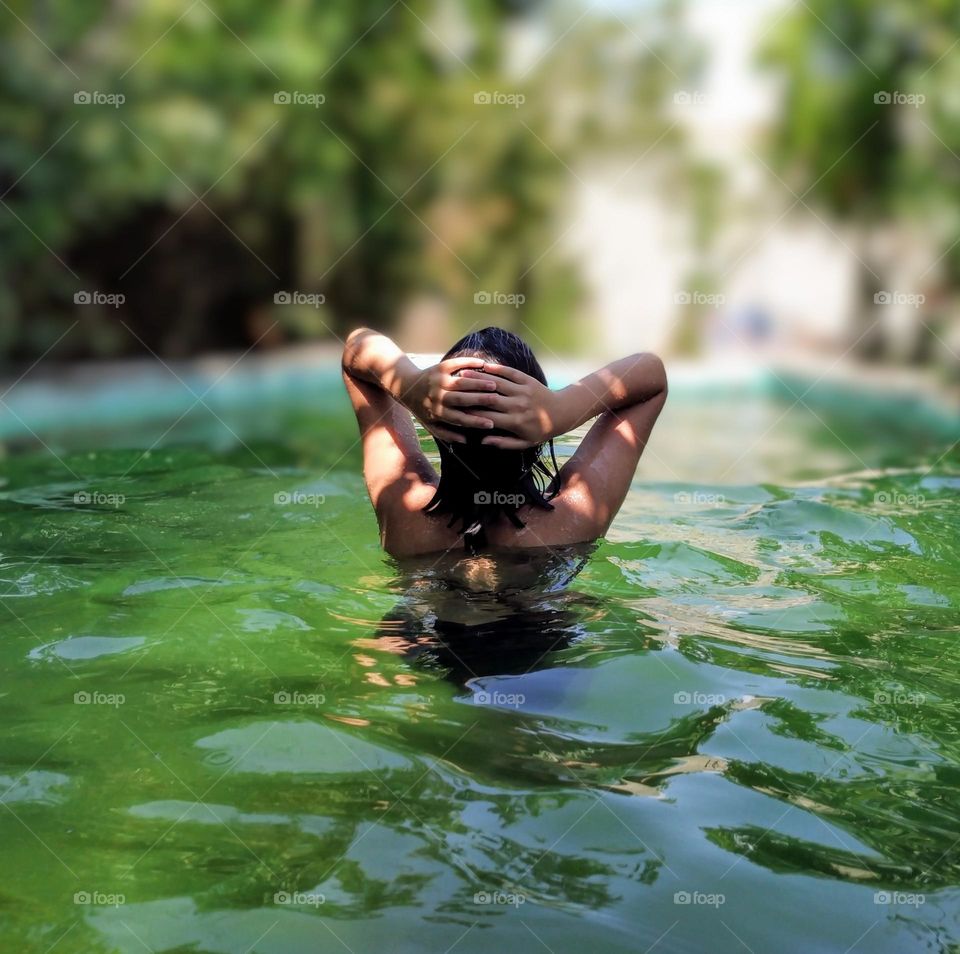 girl in the pool