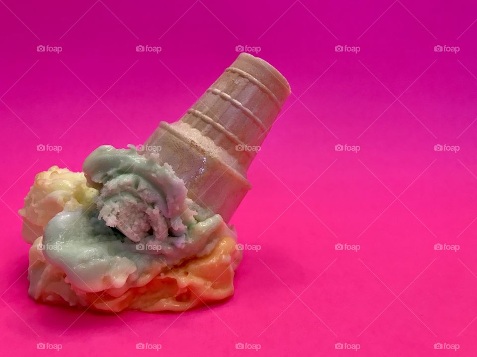 Ice cream clashing with pink