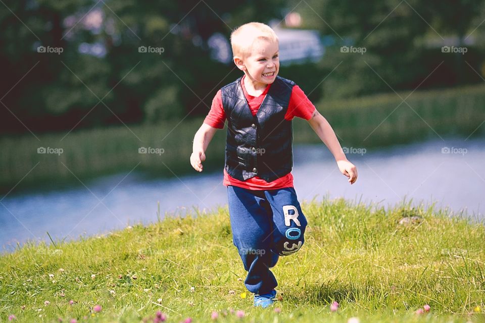 Happiness. Happy boy playing