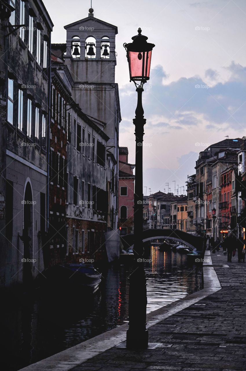 Venetian canal at dusk