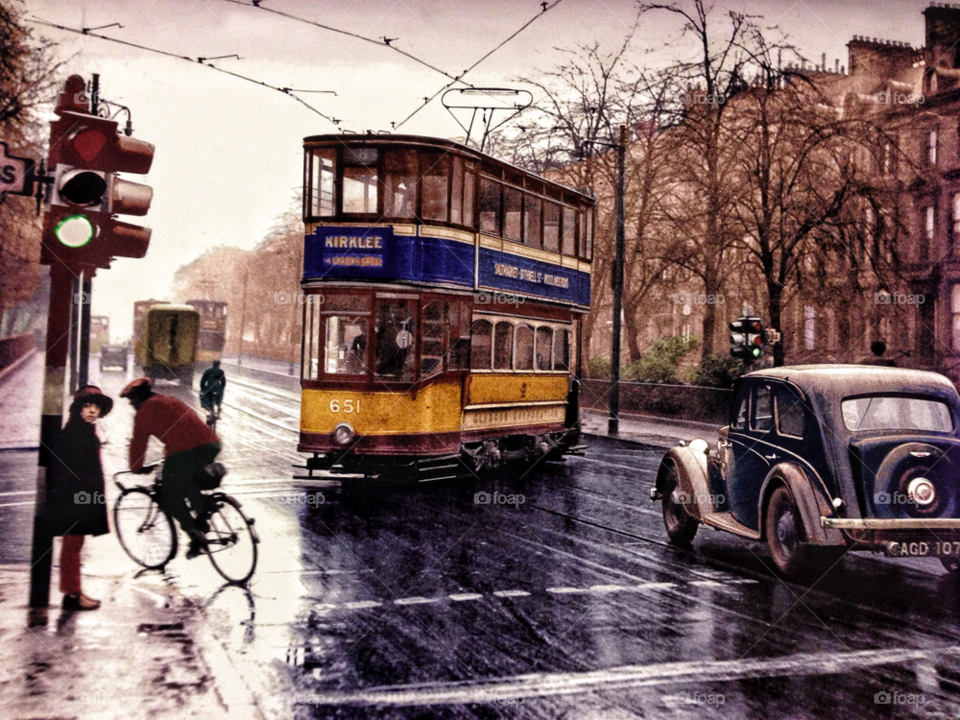 glasgow bicycle car tram by robinseet