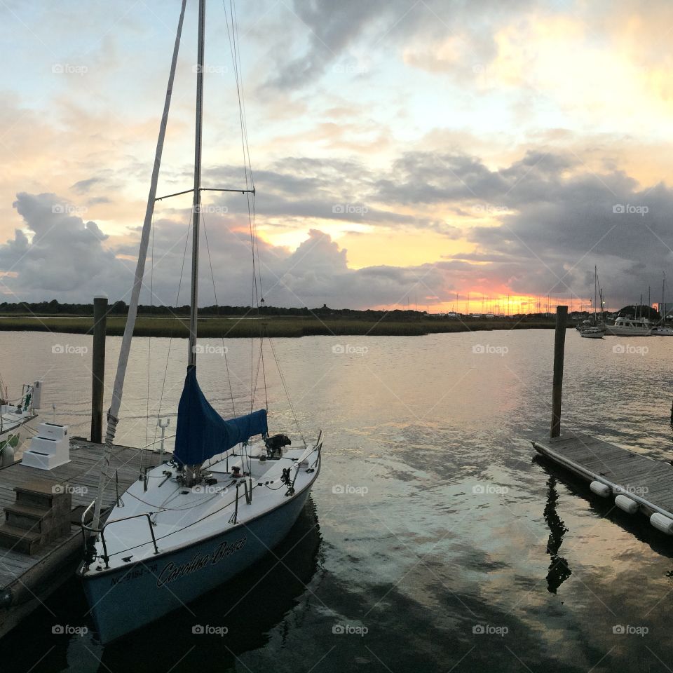 Harbor sunset