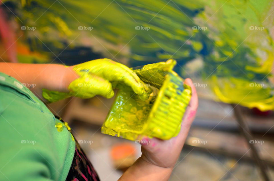 green yellow child art by hkjohan