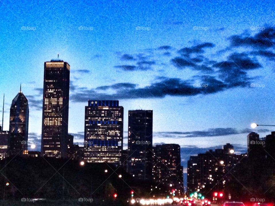 Chicago at night