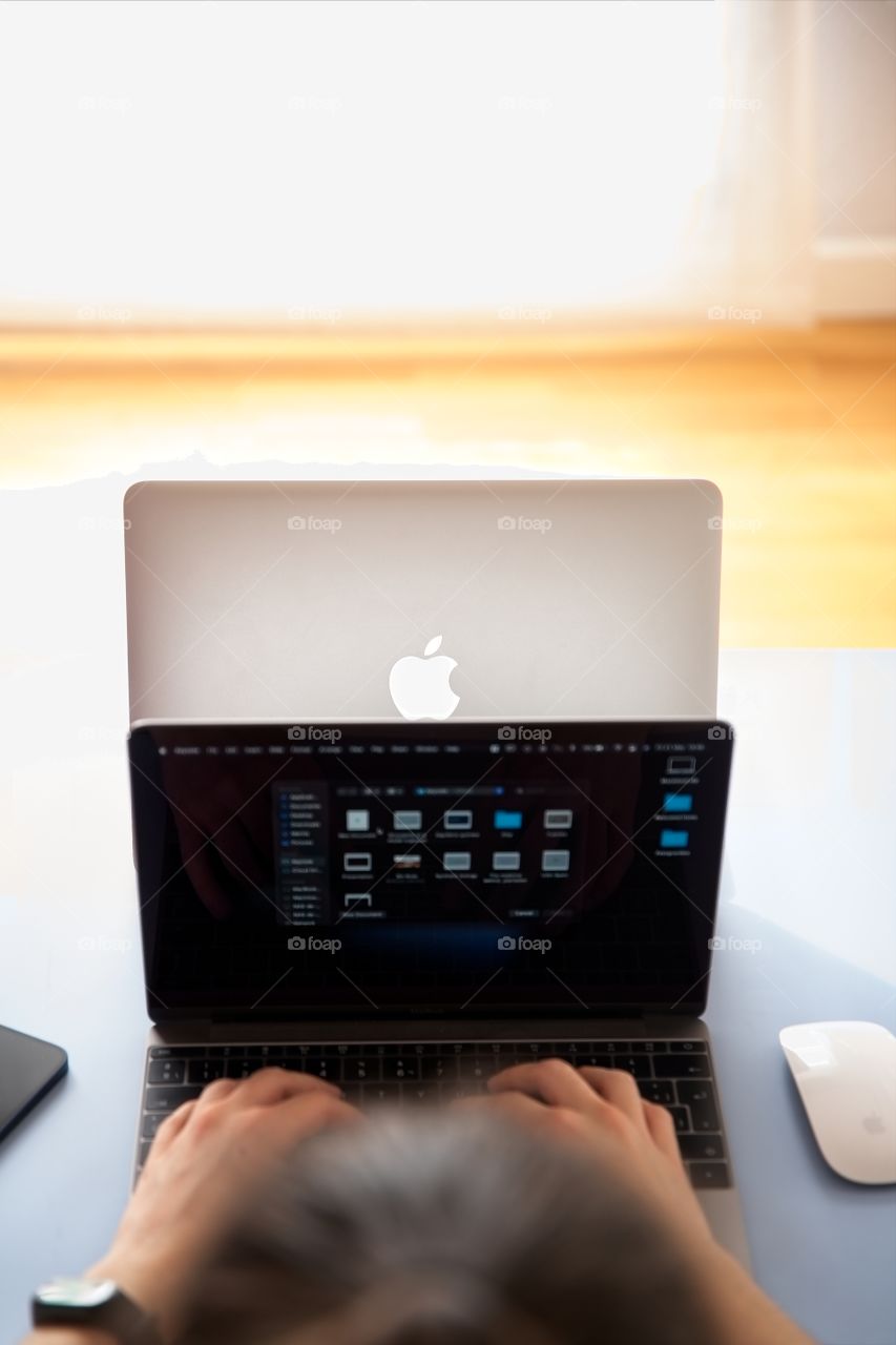 Working at home on Apple laptops 