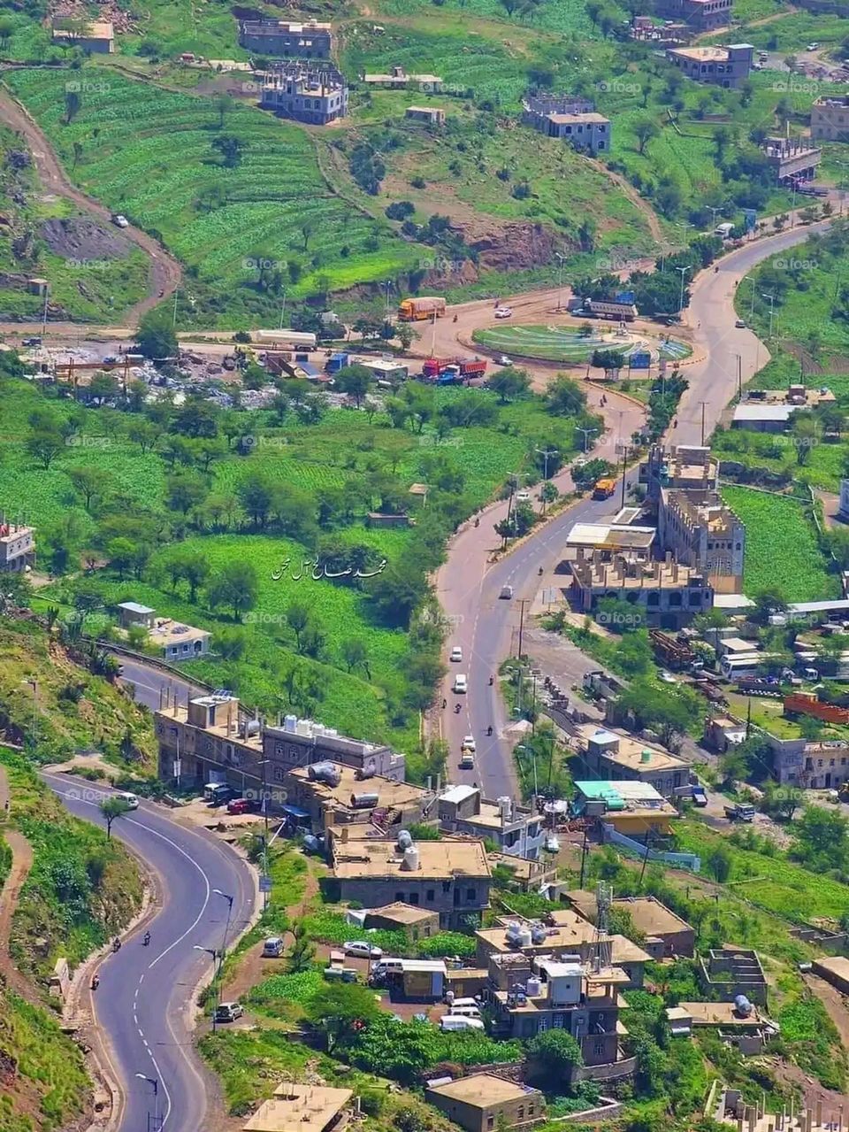 Glory be to God, the magnificent and picturesque view and the natural green trees are a view that is nothing more wonderful than it