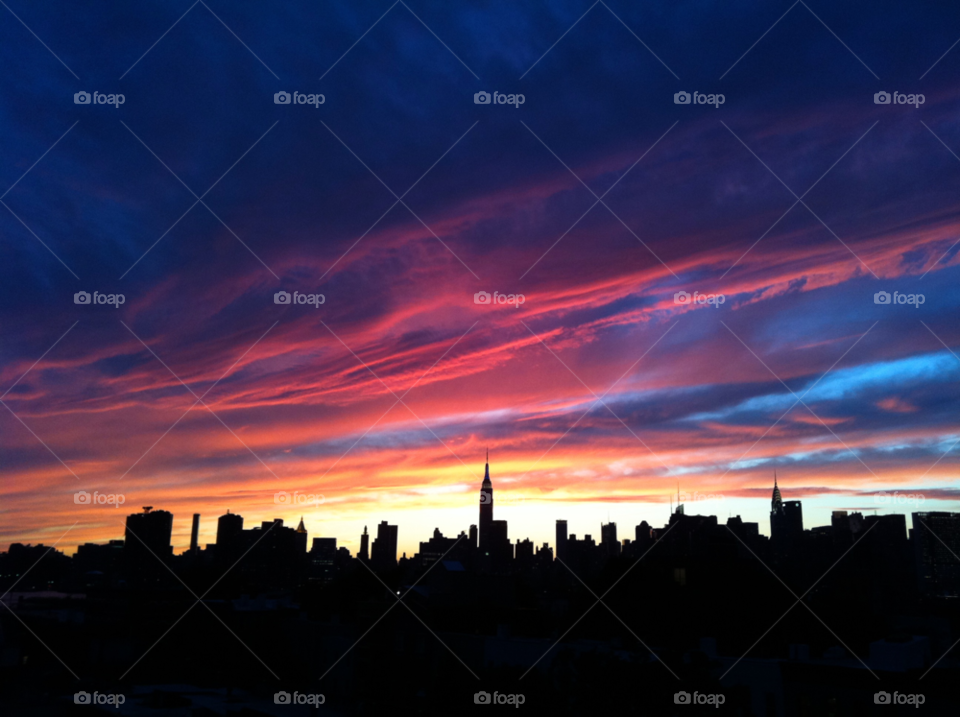 new york city sky city sunset by patrickshen