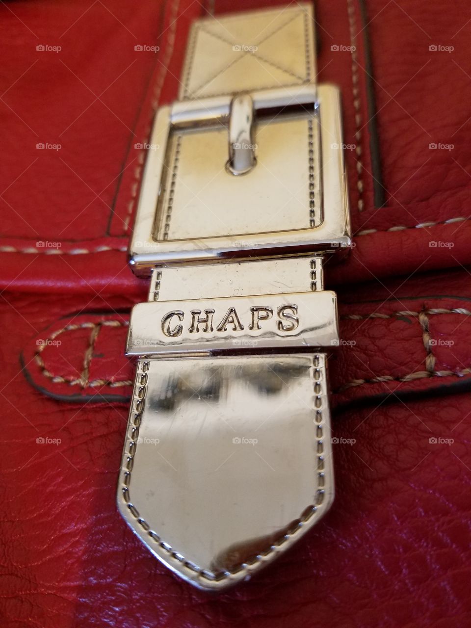 red chaps buckle