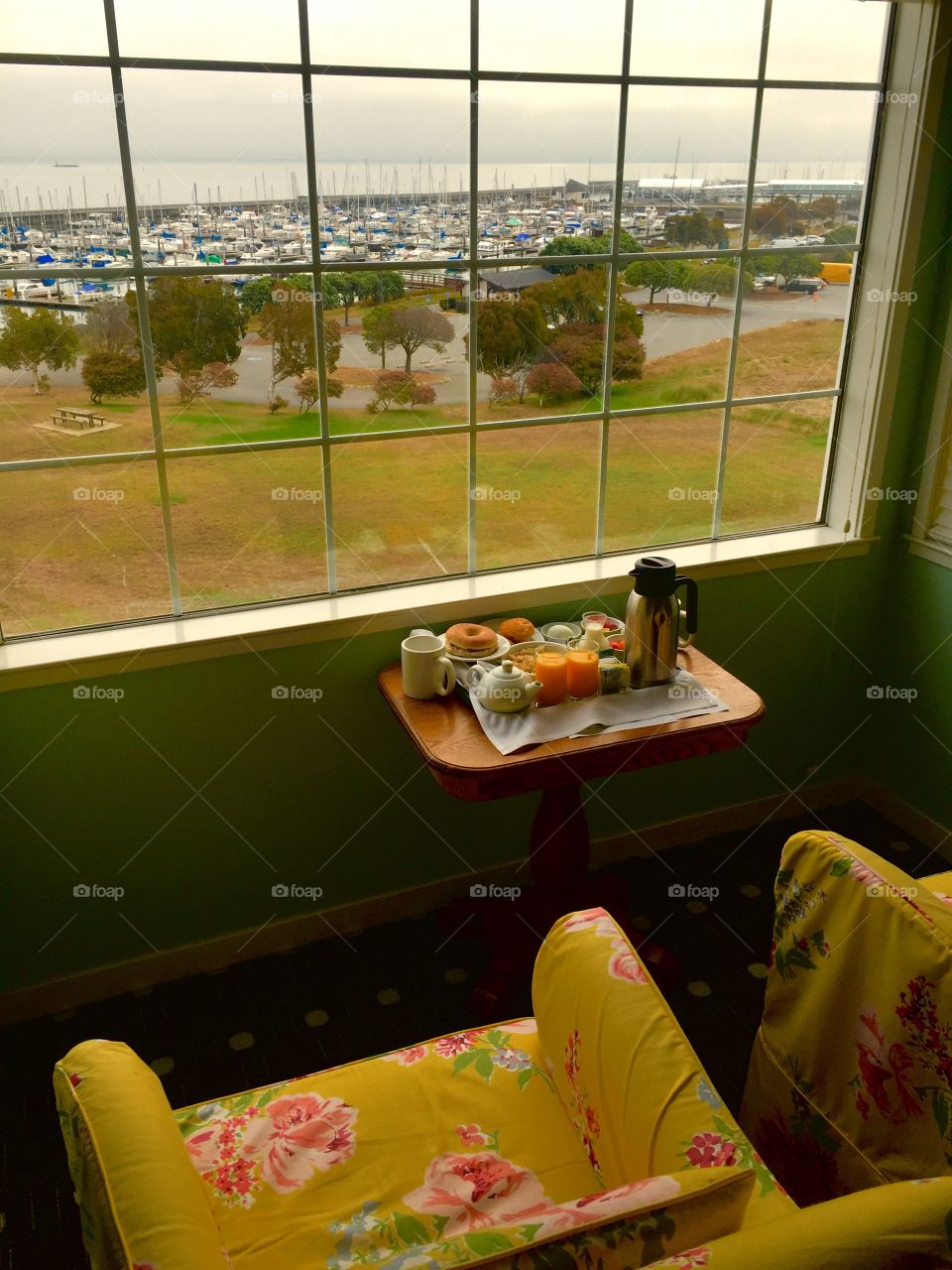 Continental breakfast with a view