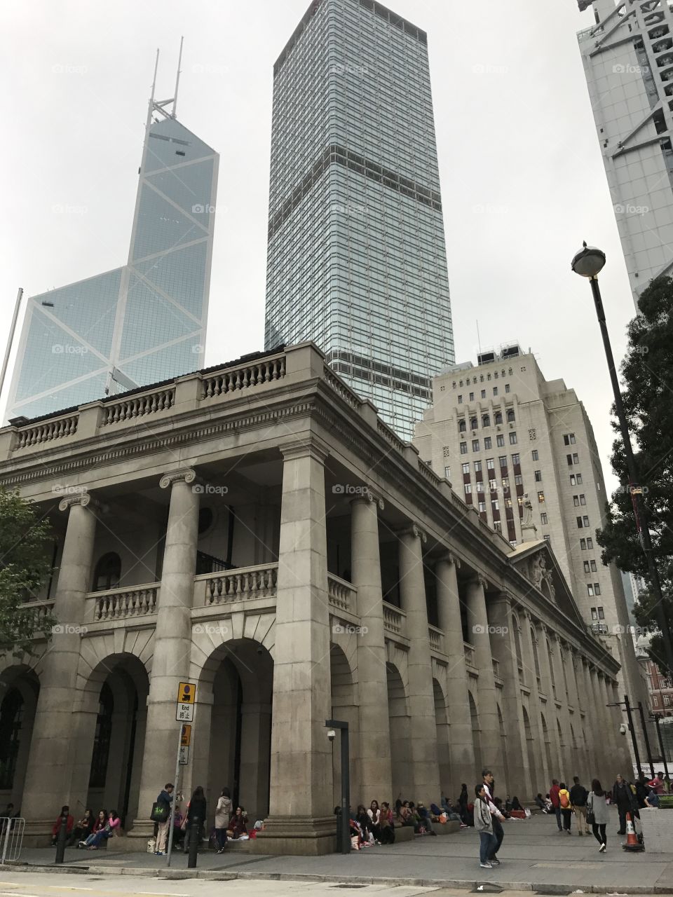 Hong Kong street view, bank of china building, architecture 