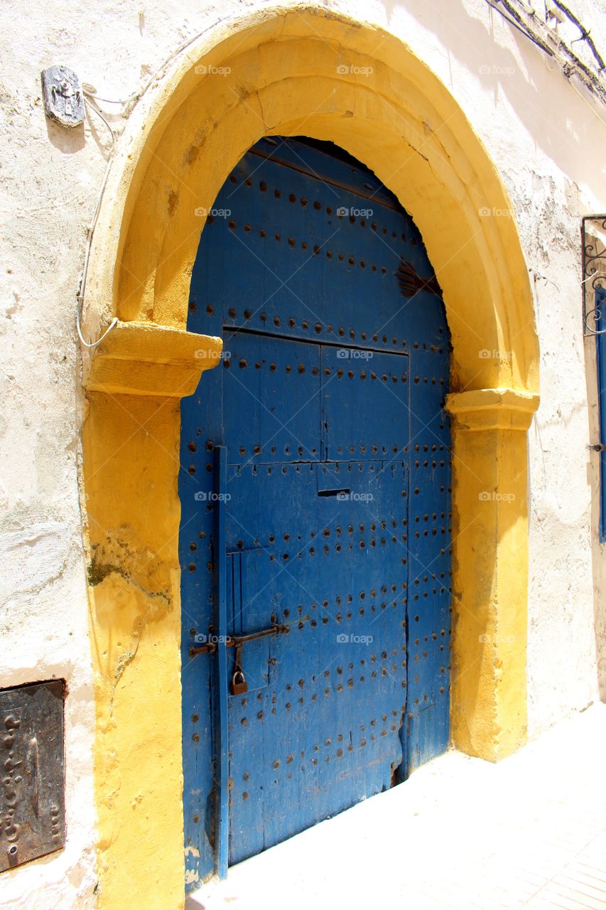 Brightly coloured door in Essaouira, Morocco
