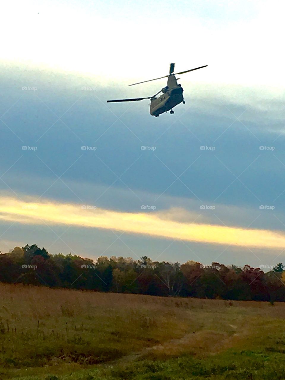 Chinook helicopter and fall colors