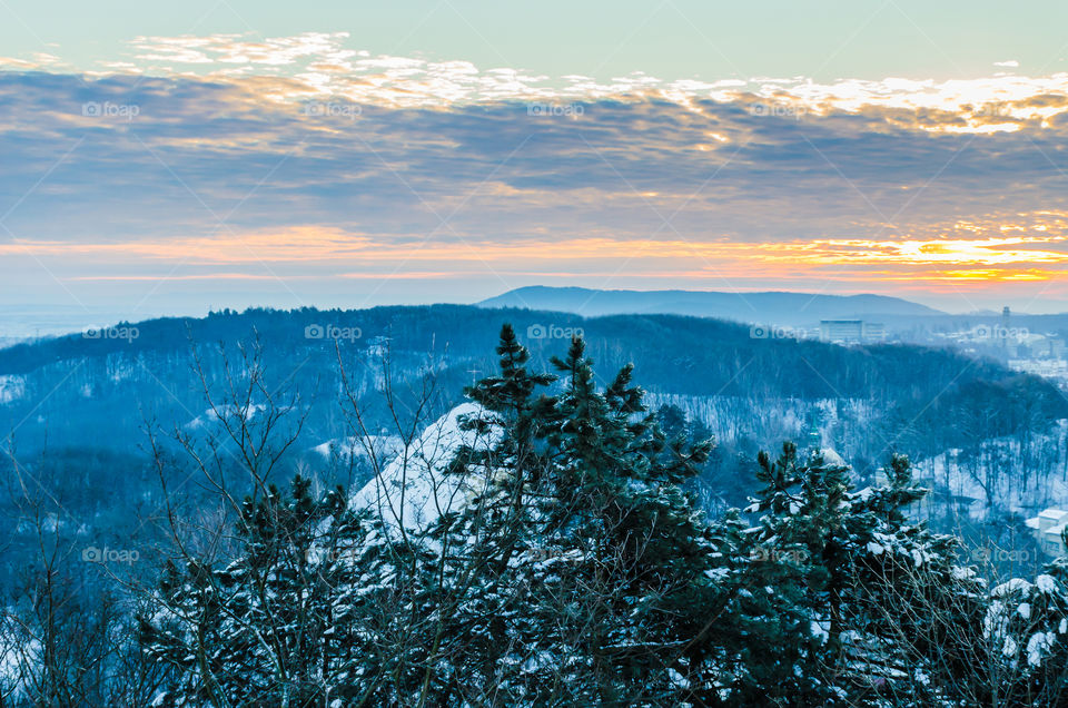 Nature landscape during sunset