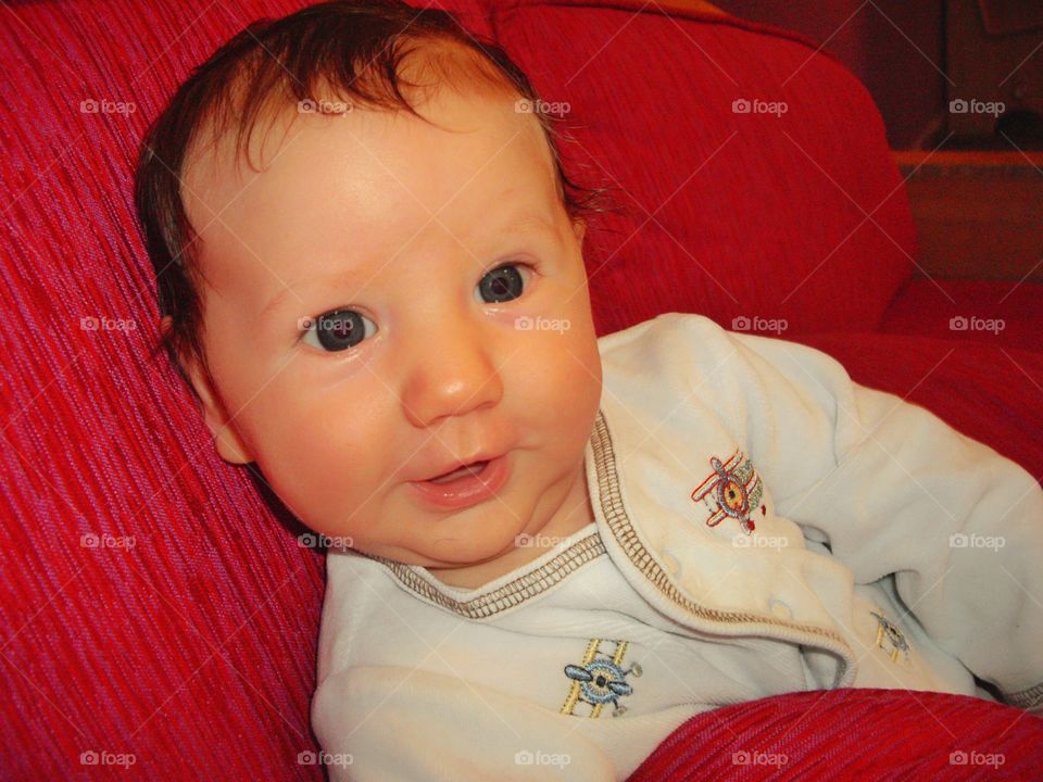 Smiling Newborn Boy
