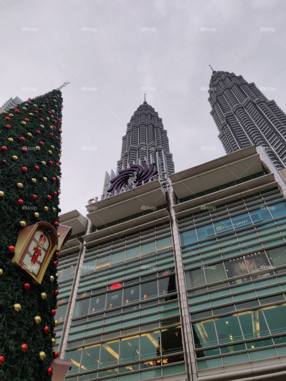 KLCC Petronas twin tower with Christmas tree