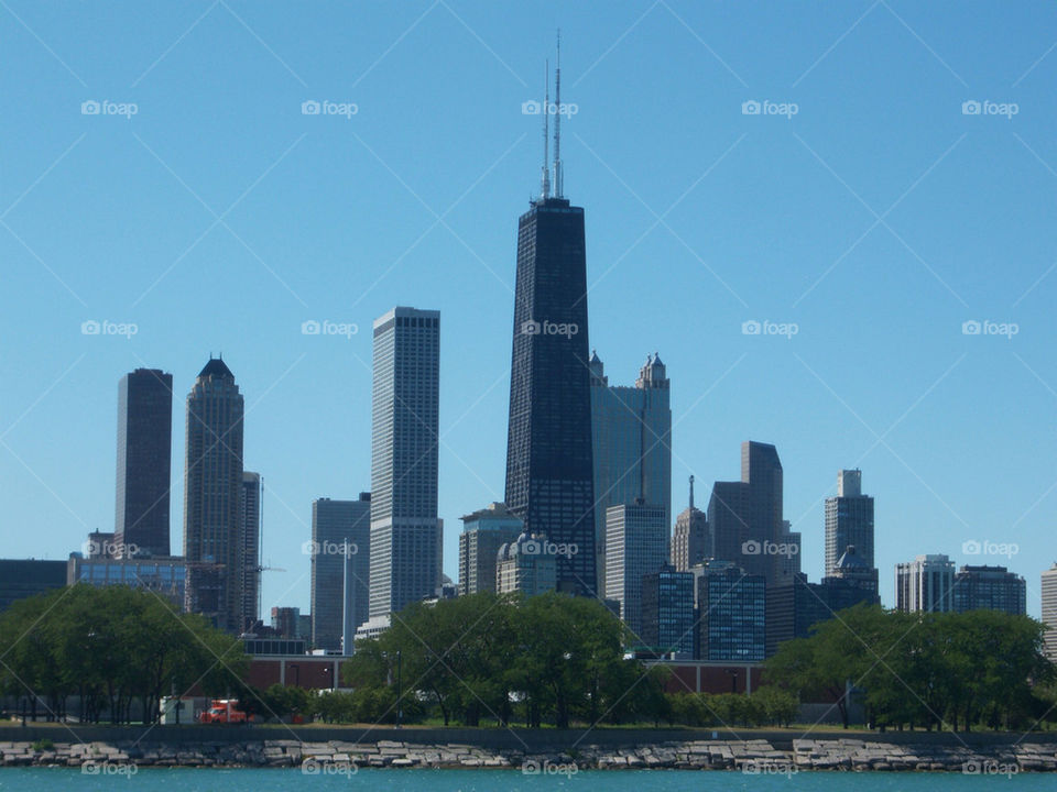 city skyline tower chicago by cerealbox