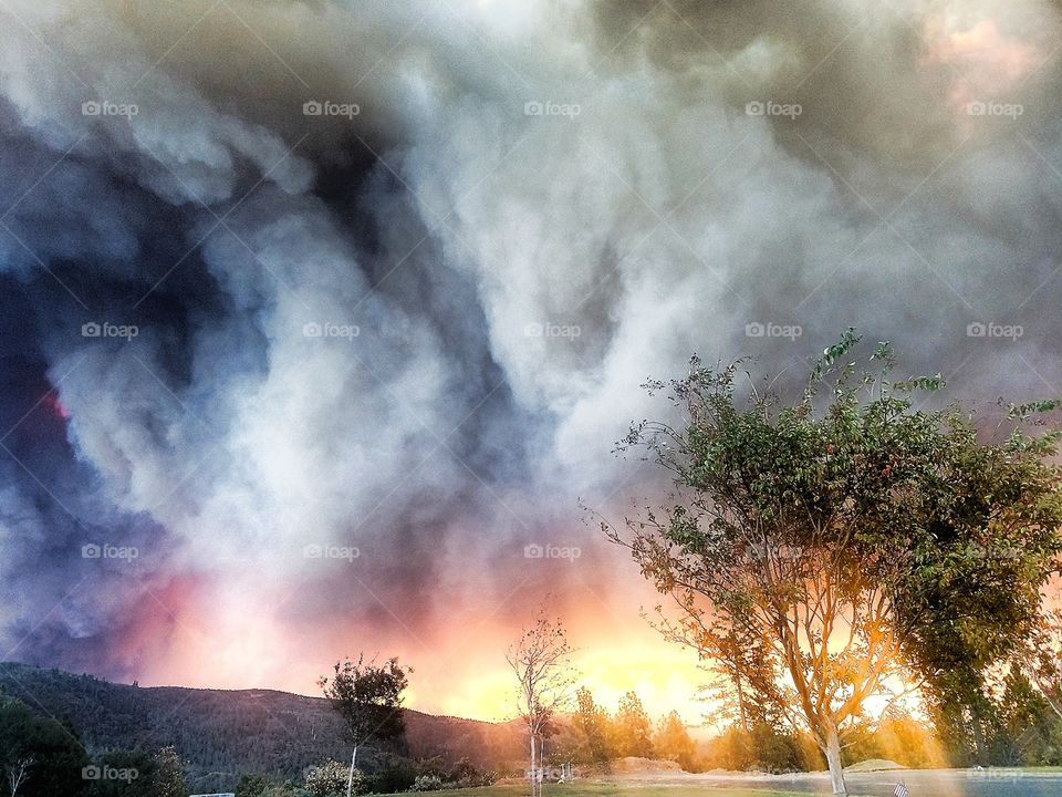 Camp fire in California