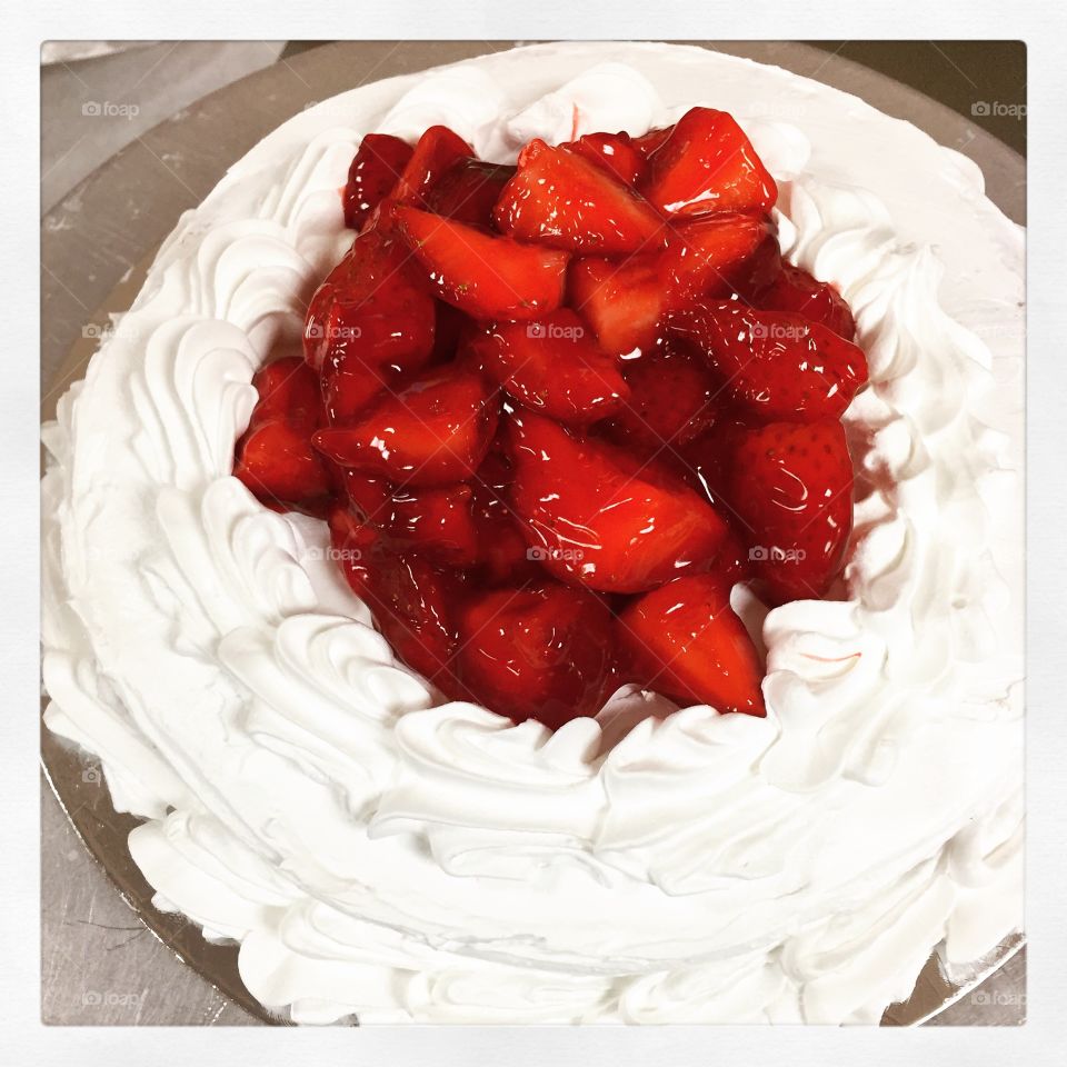 Strawberry whipped dessert cake!
