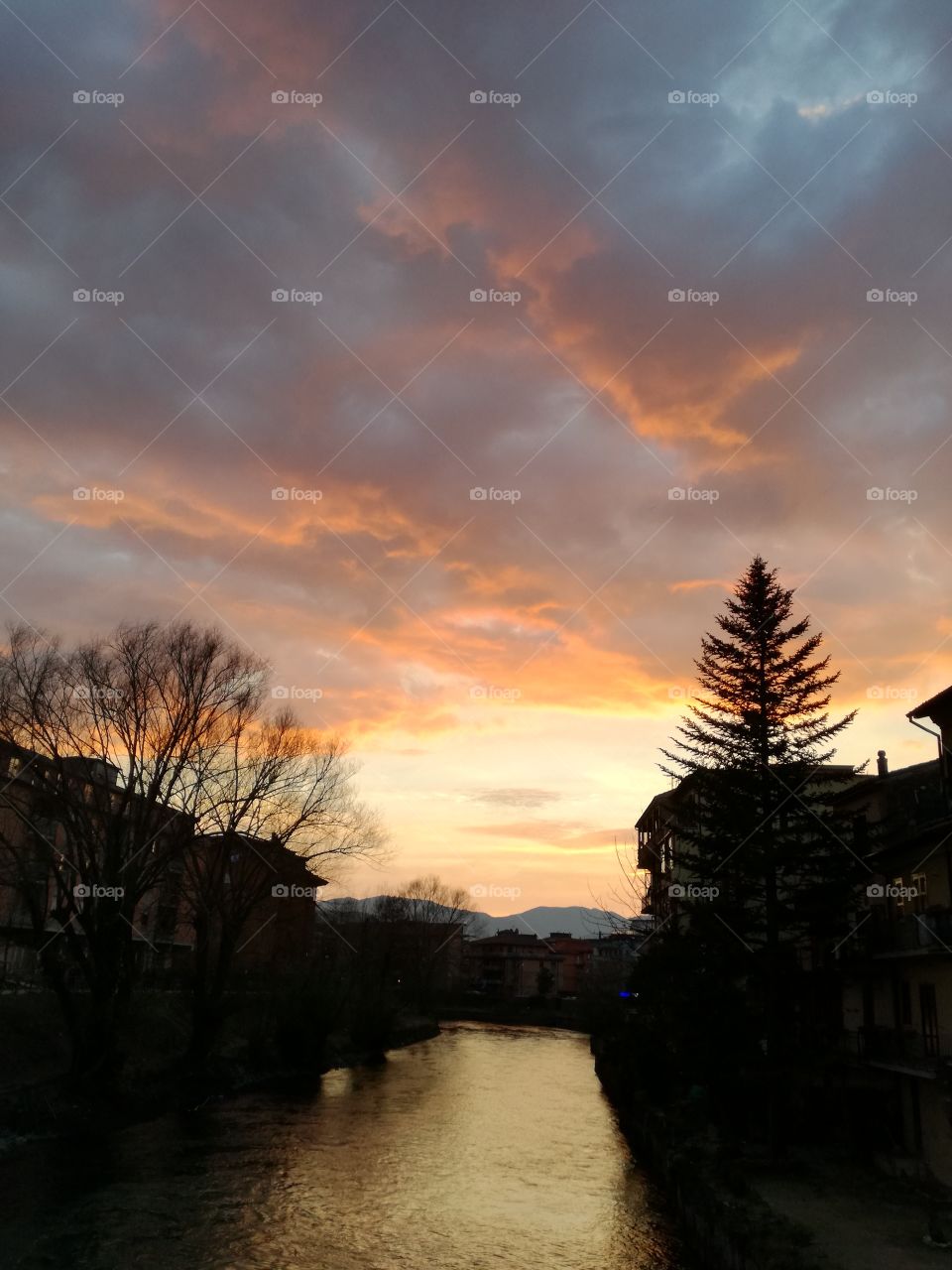 The river under a beautiful sky