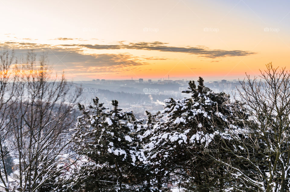 Nature landscape during sunset