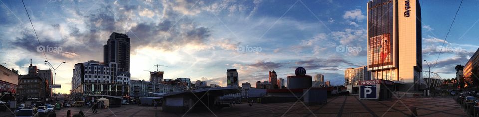 Sunset above the Kiev 