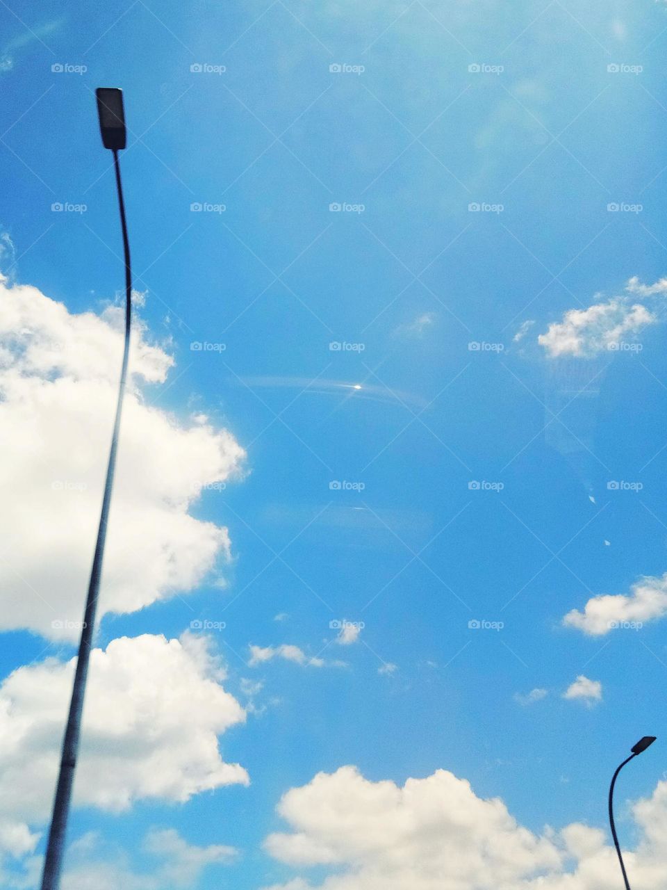 Sky and Cloud with the Street Light