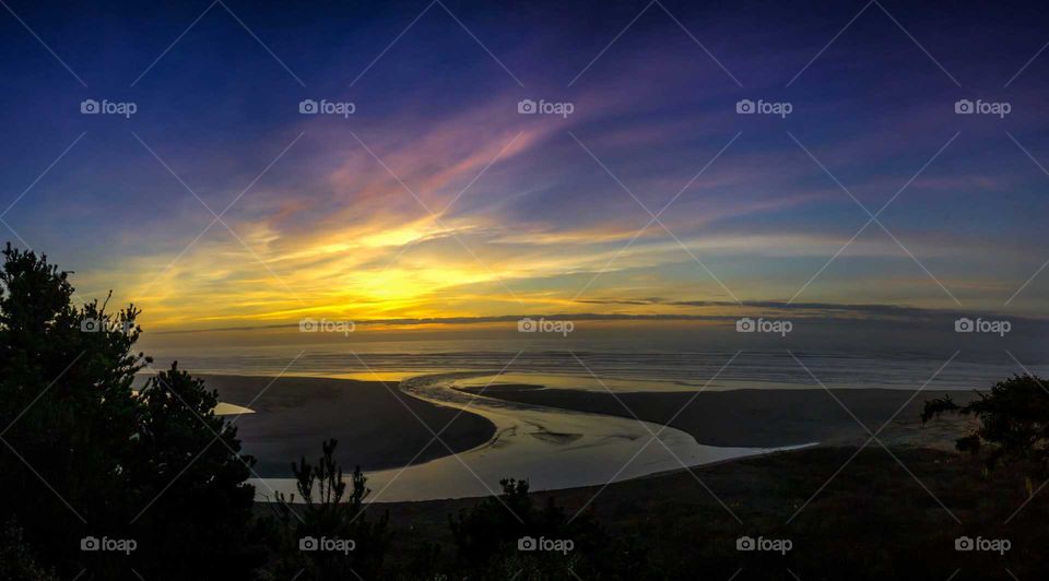 Dramatic sky over river