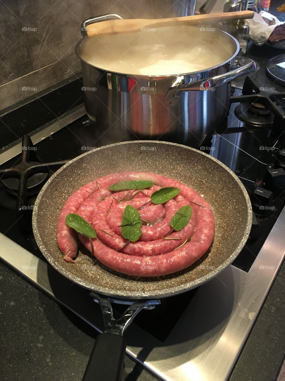 Sausage and basil