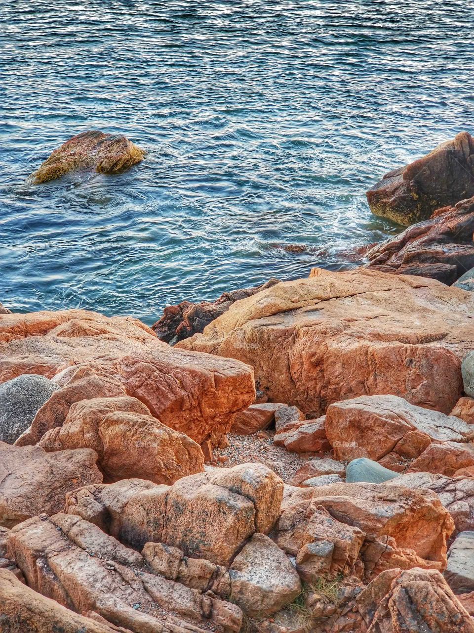 rocks, water in Maine