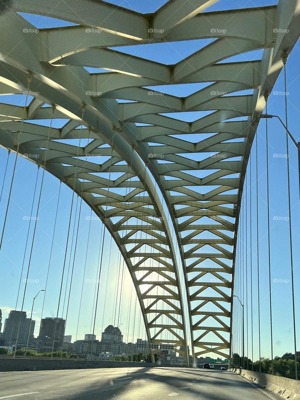 Cincinnati bridge at sunset 