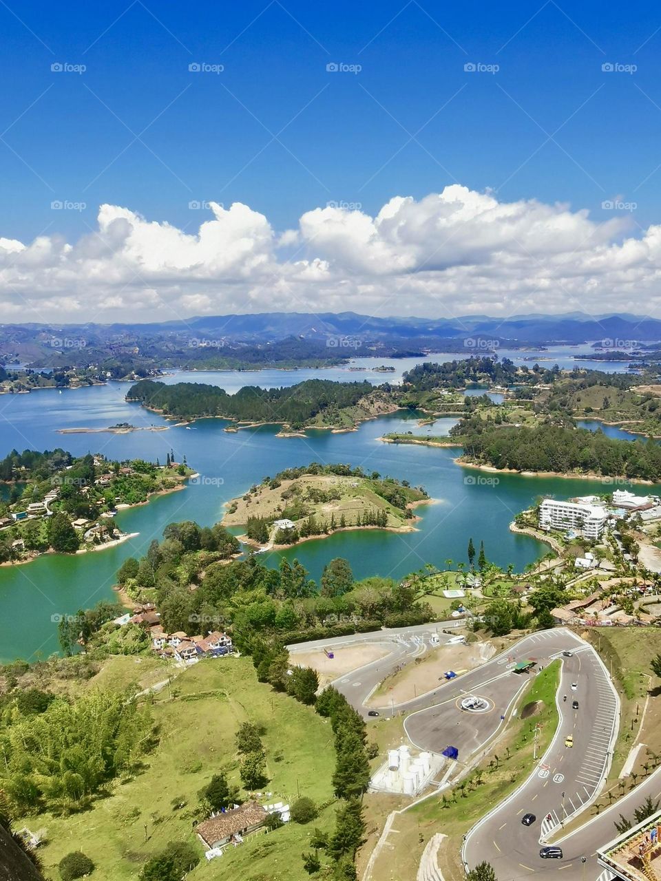 The landscape in Colombia a beautiful place called Guatapé located in Antioquia 