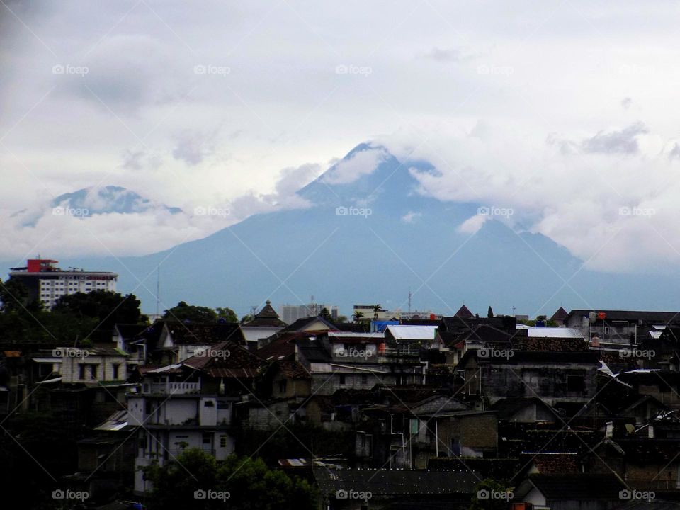 Settlements under the slopes of Mount Merapi