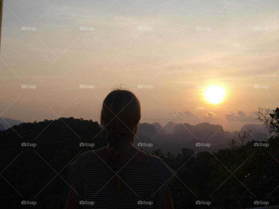 mountains during sunset